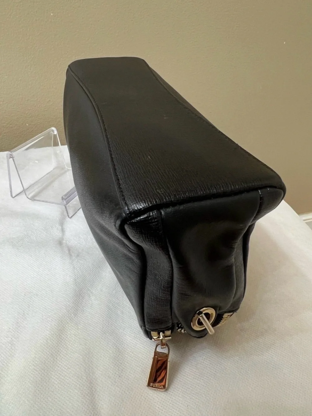Furla Leather Double zipper Crossbody EUC